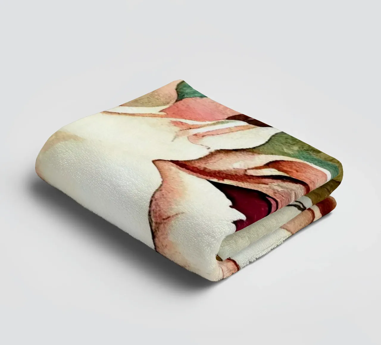 Peonies pattern towel by Justyna Jaszke JBJart