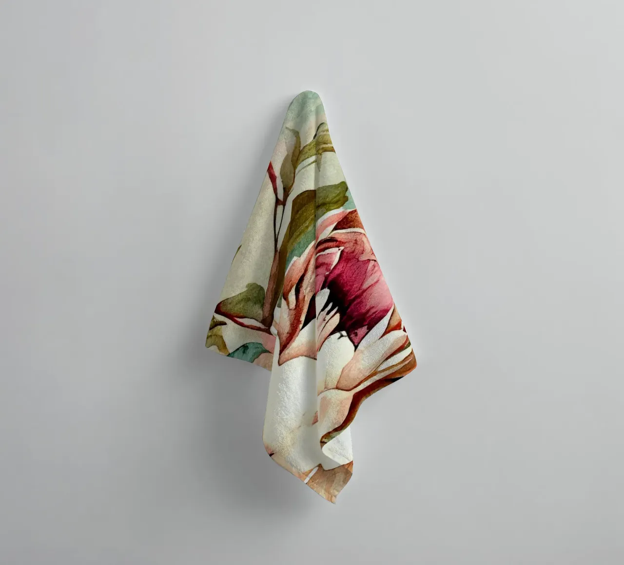 Peonies pattern towel by Justyna Jaszke JBJart