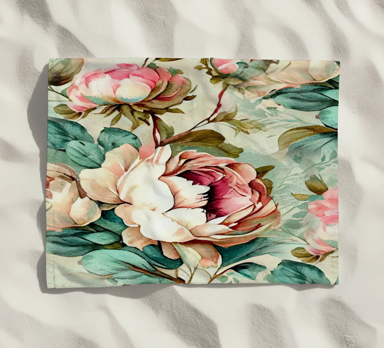 Peonies pattern telo mare da Justyna Jaszke JBJart