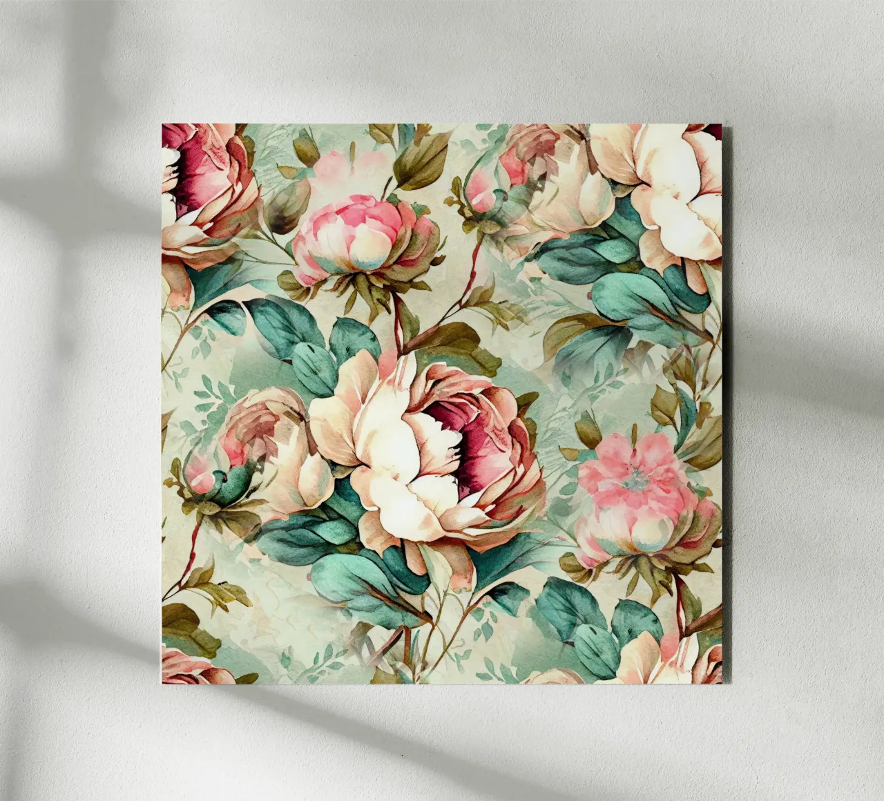 Peonies pattern forex plate by Justyna Jaszke JBJart