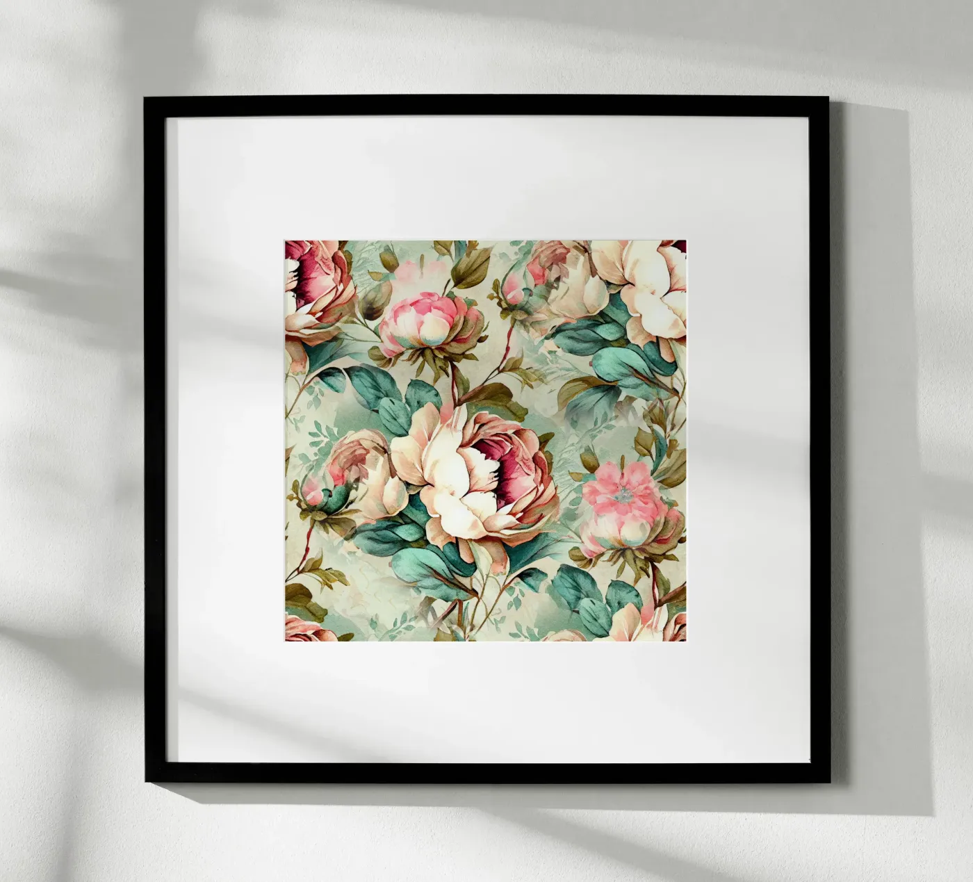 Peonies pattern poster de Justyna Jaszke JBJart