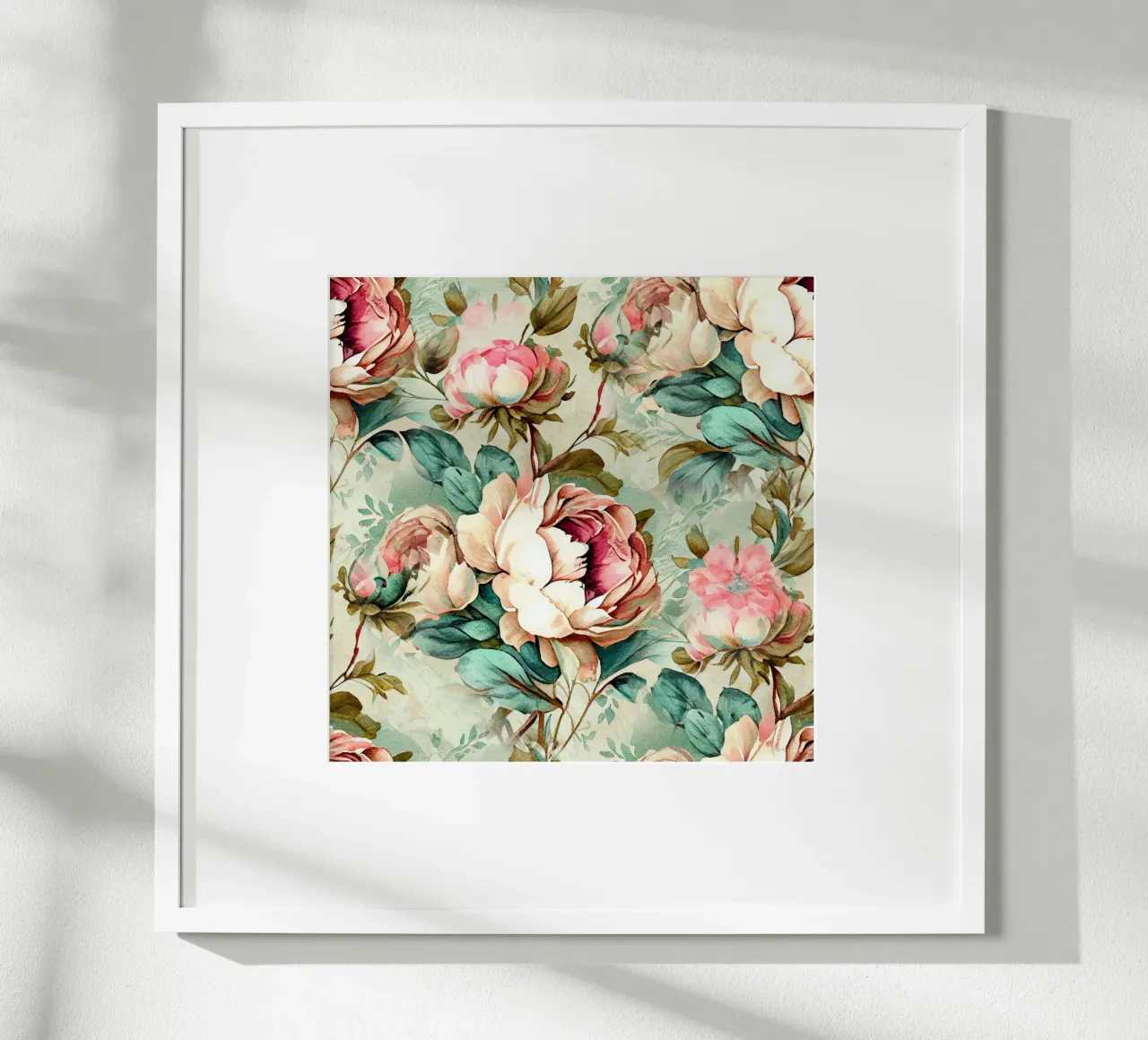 Peonies pattern poster by Justyna Jaszke JBJart