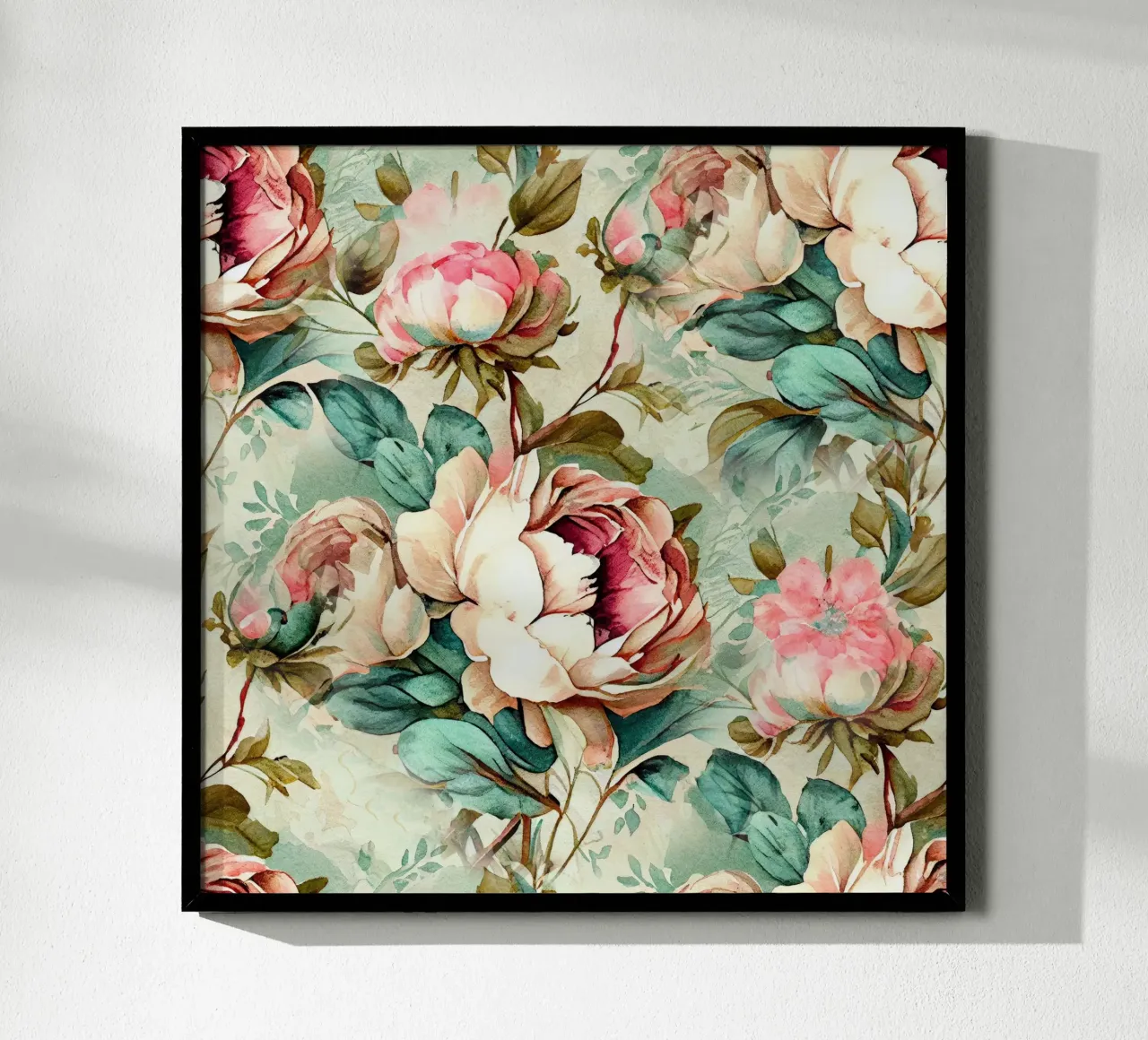 Peonies pattern poster by Justyna Jaszke JBJart