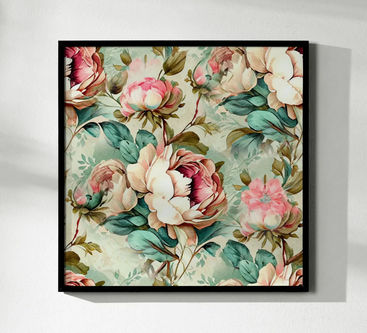 Peonies pattern poster de Justyna Jaszke JBJart