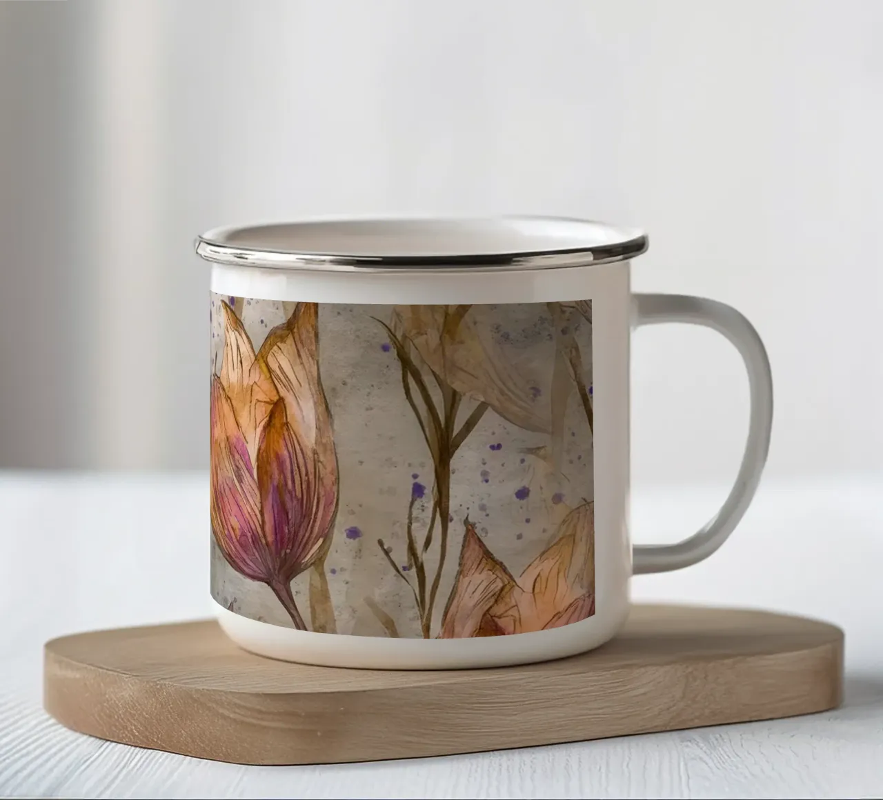 Fiori di tulipano tazza in smalto da Justyna Jaszke JBJart