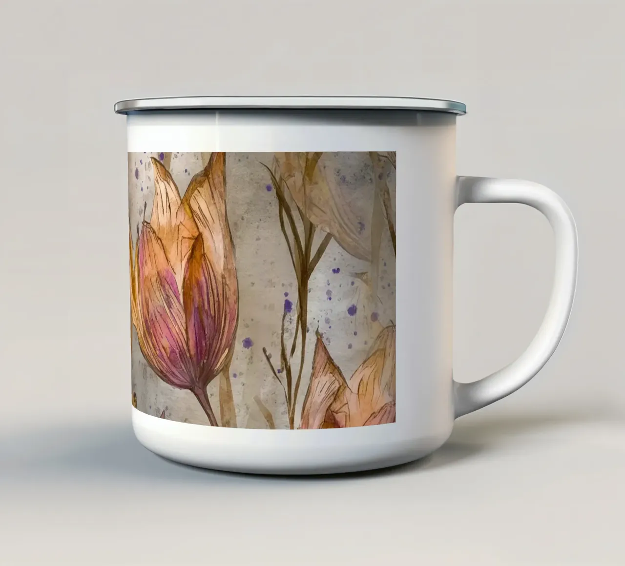 Fiori di tulipano tazza in smalto da Justyna Jaszke JBJart