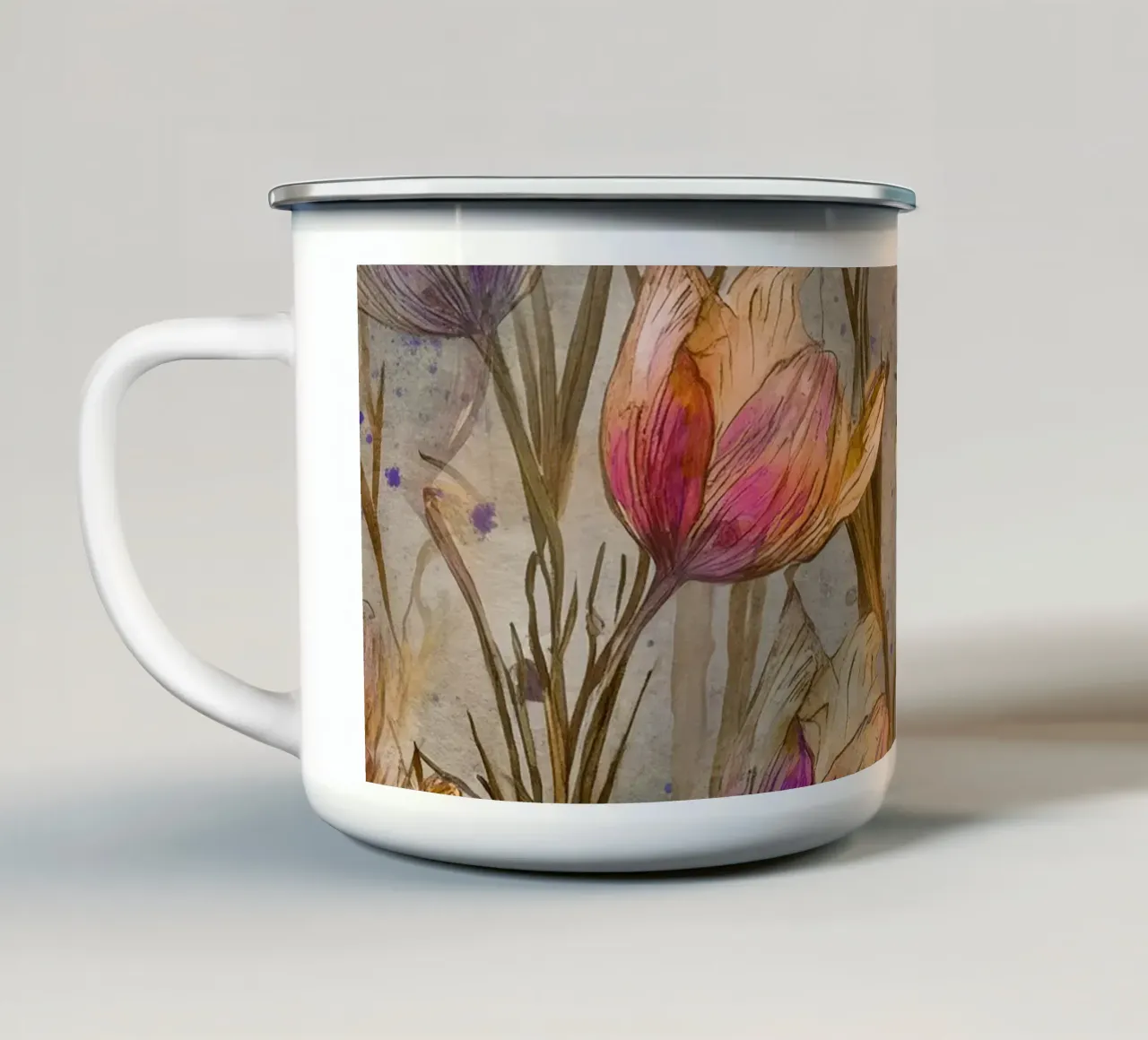 Fiori di tulipano tazza in smalto da Justyna Jaszke JBJart