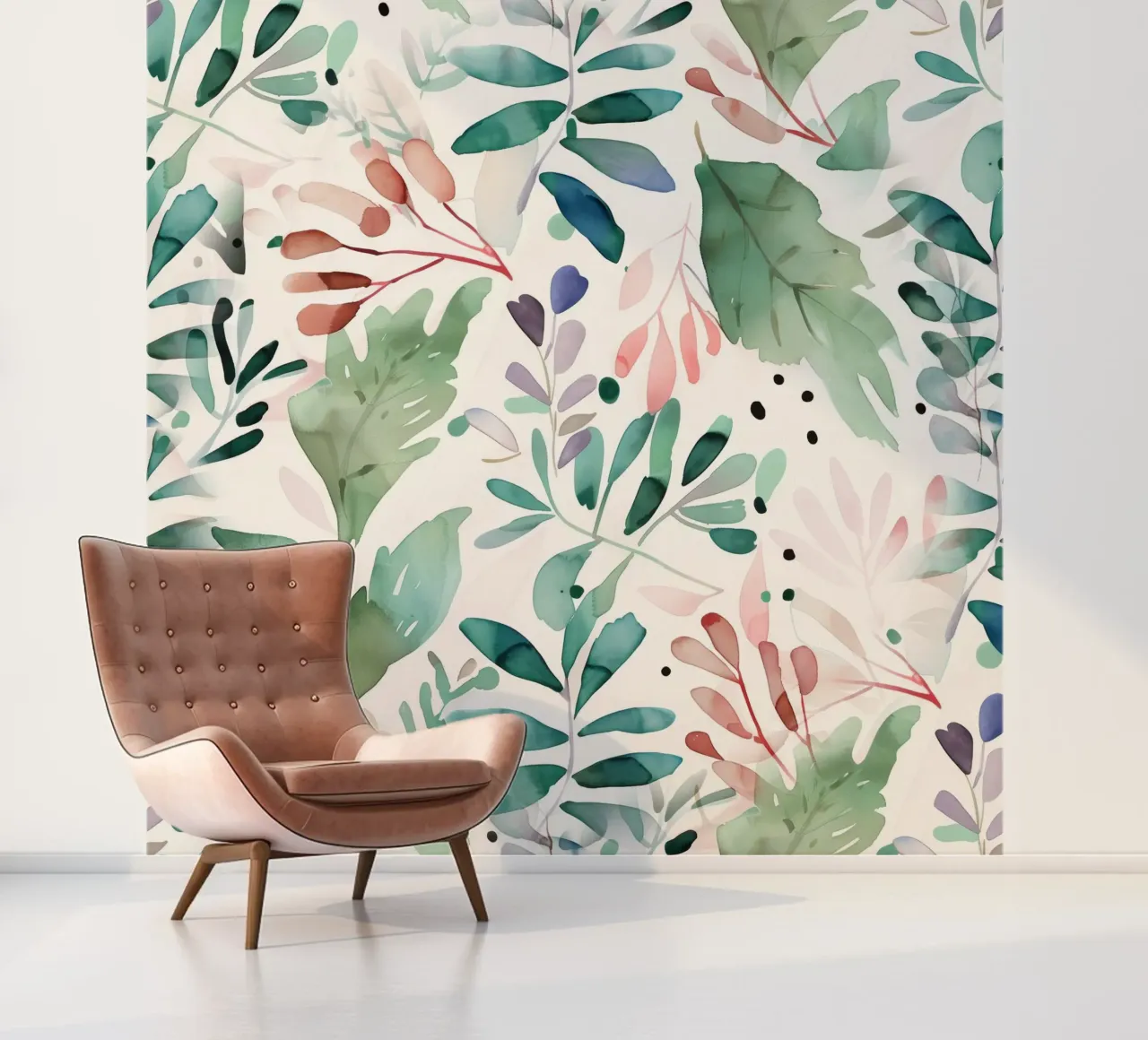 Meadow pattern fotobehang van Justyna Jaszke JBJart