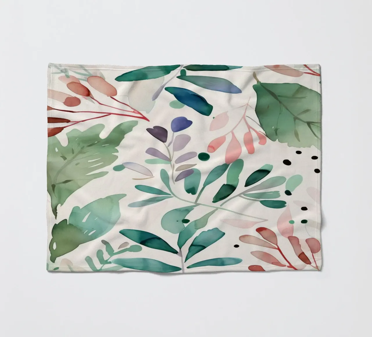 Meadow pattern fleece blanket by Justyna Jaszke JBJart
