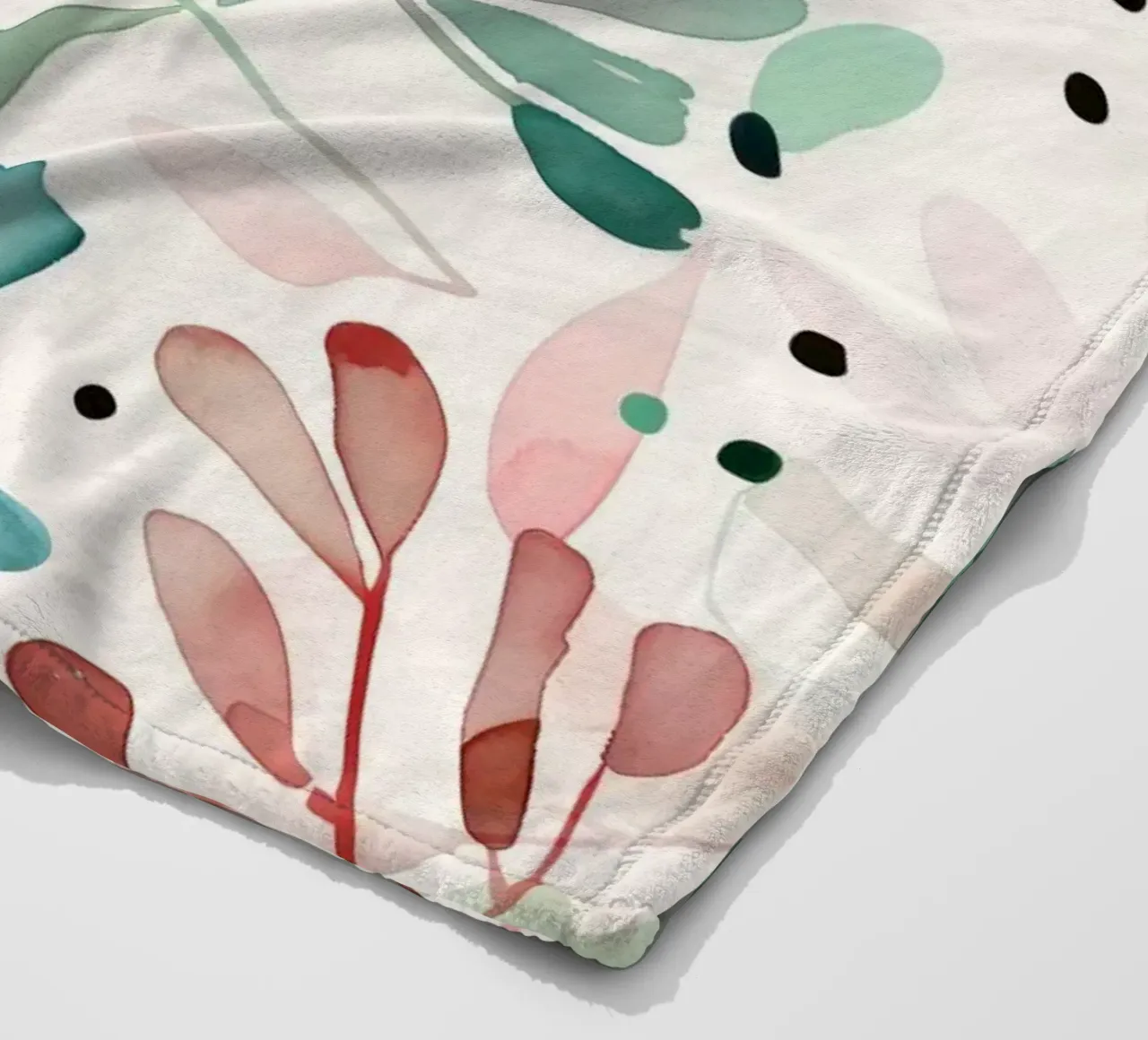 Meadow pattern fleece blanket by Justyna Jaszke JBJart