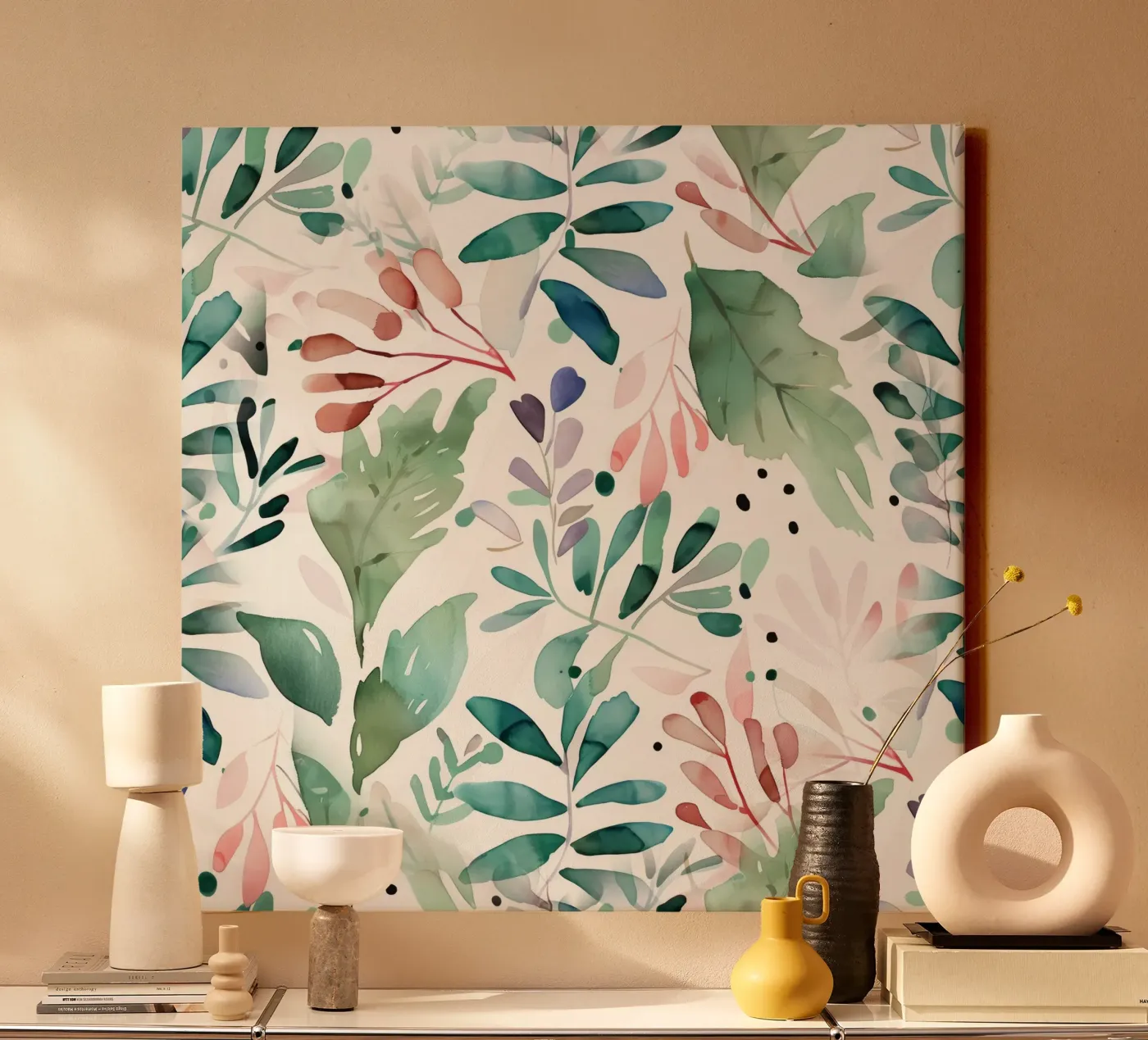 Meadow pattern Leinwand von Justyna Jaszke JBJart