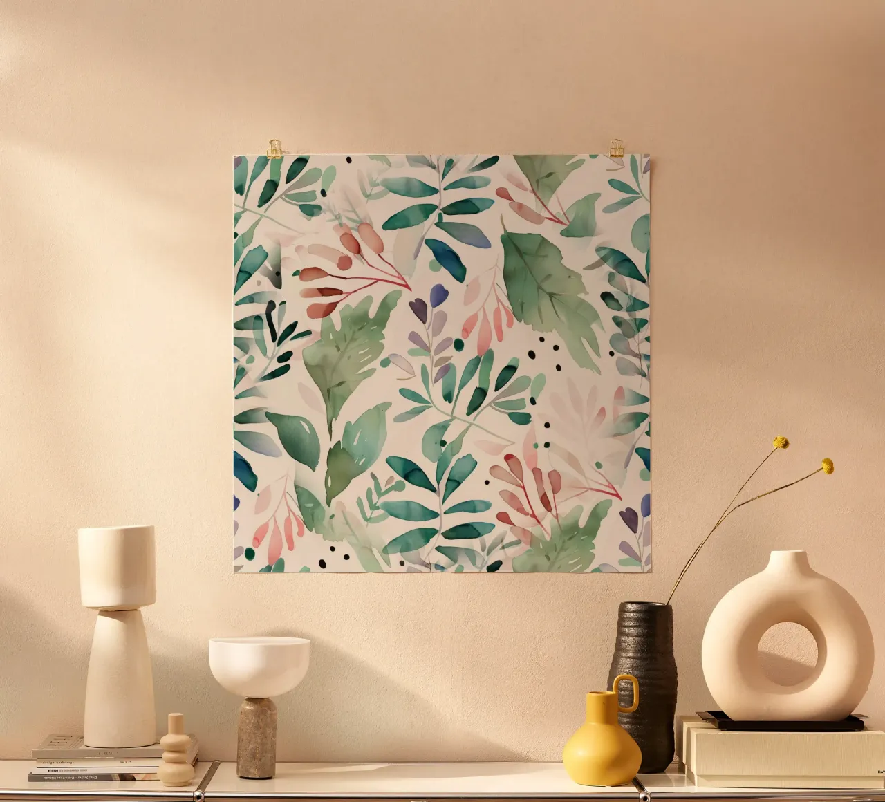 Meadow pattern poster by Justyna Jaszke JBJart