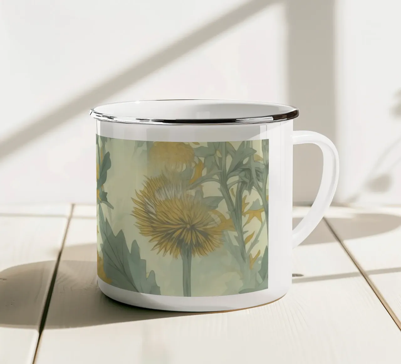 Modello di prato naturale tazza in smalto da Justyna Jaszke JBJart