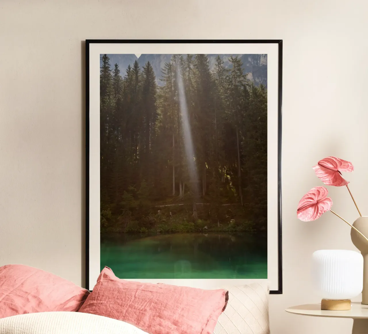 Lake Braies poster with aluminum frame by karijn_landscapes