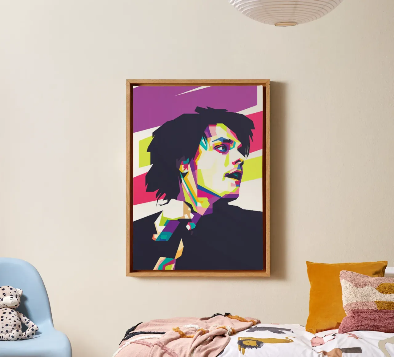 Gerard Way MCR - Classico a colori tela con Cornice a cassetta da igoshartwrks
