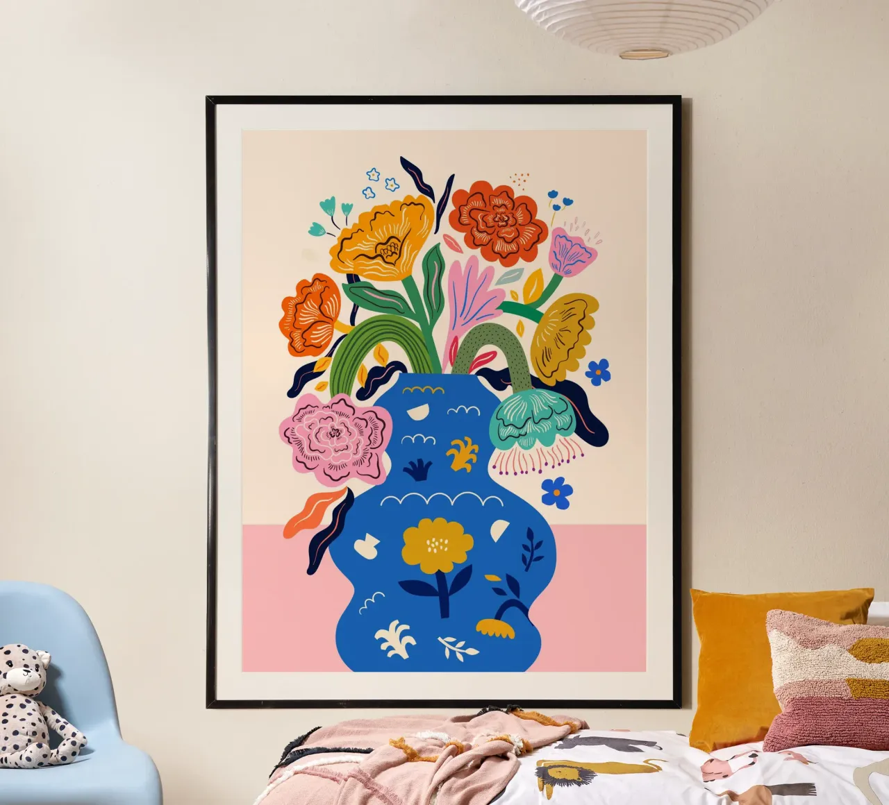 Flowers in a Vase Poster mit Aluminium Rahmen von Artsy Bessy