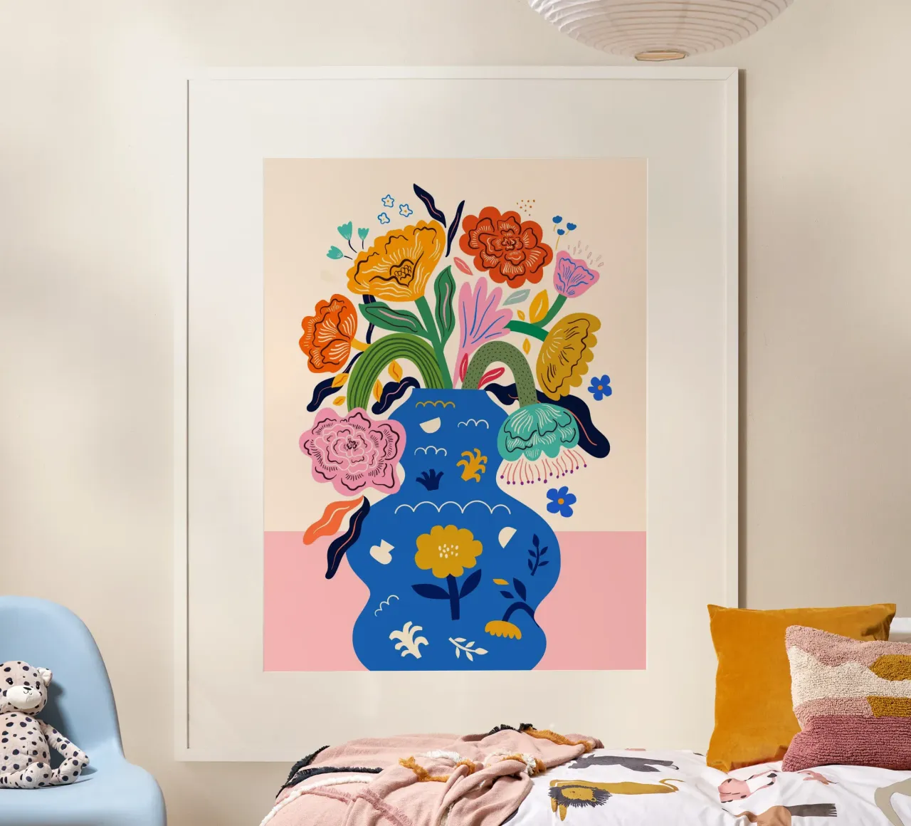 Flowers in a Vase Poster mit Aluminium Rahmen von Artsy Bessy