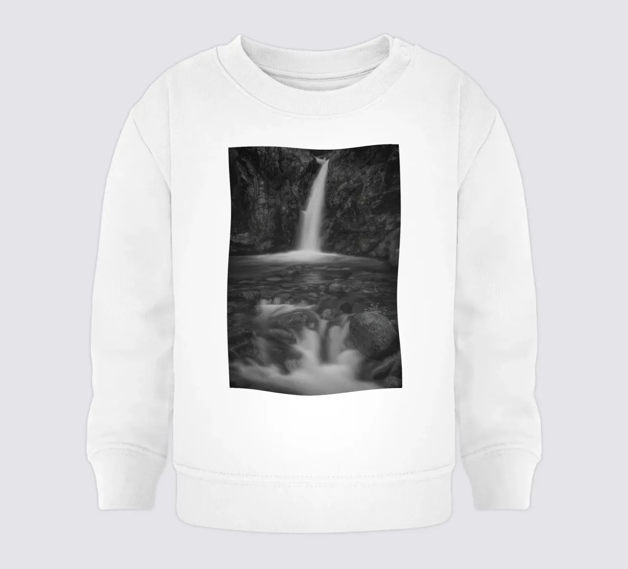 fotografia in bianco e nero di cascate felpa neonato da roosses