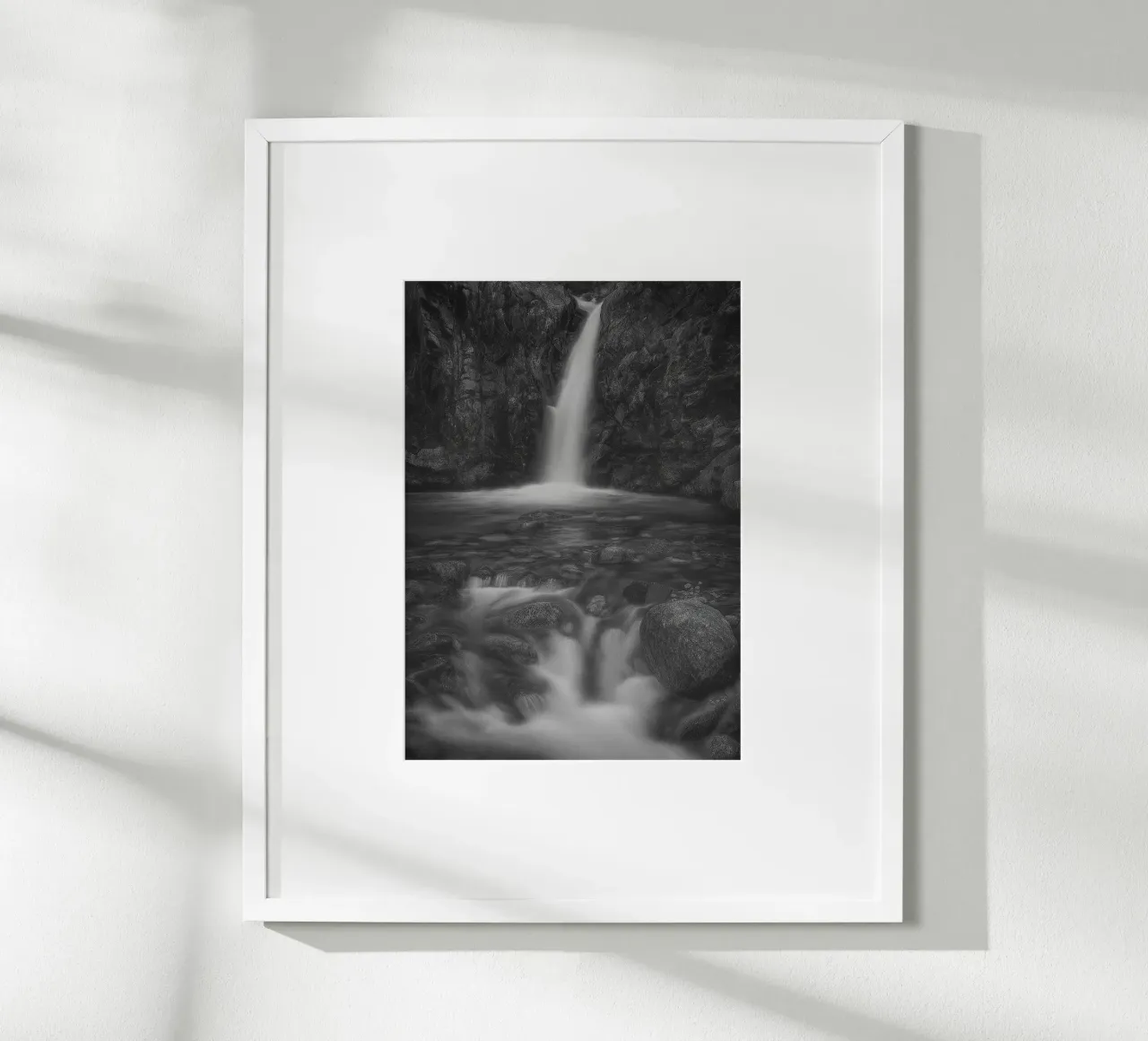 fotografia in bianco e nero di cascate poster da roosses