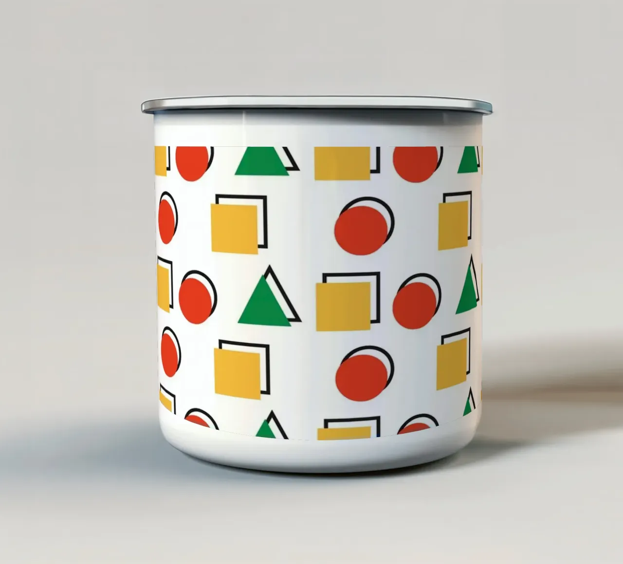Forma geometrica colorata tazza in smalto da galihstudio