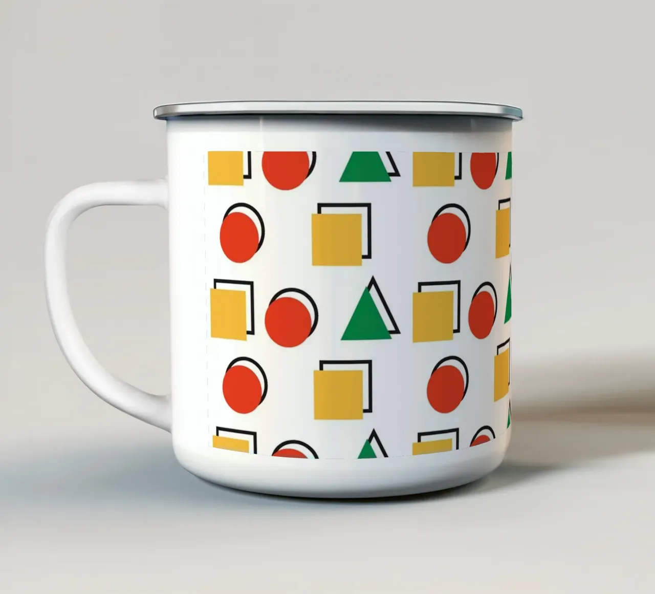 Forma geometrica colorata tazza in smalto da galihstudio