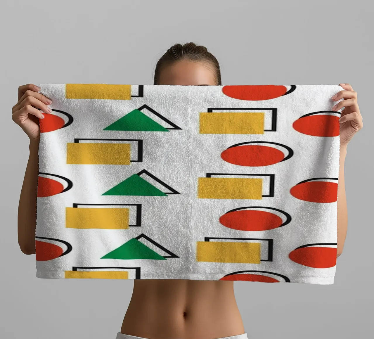 Forma geometrica colorata asciugamano da bagno da galihstudio