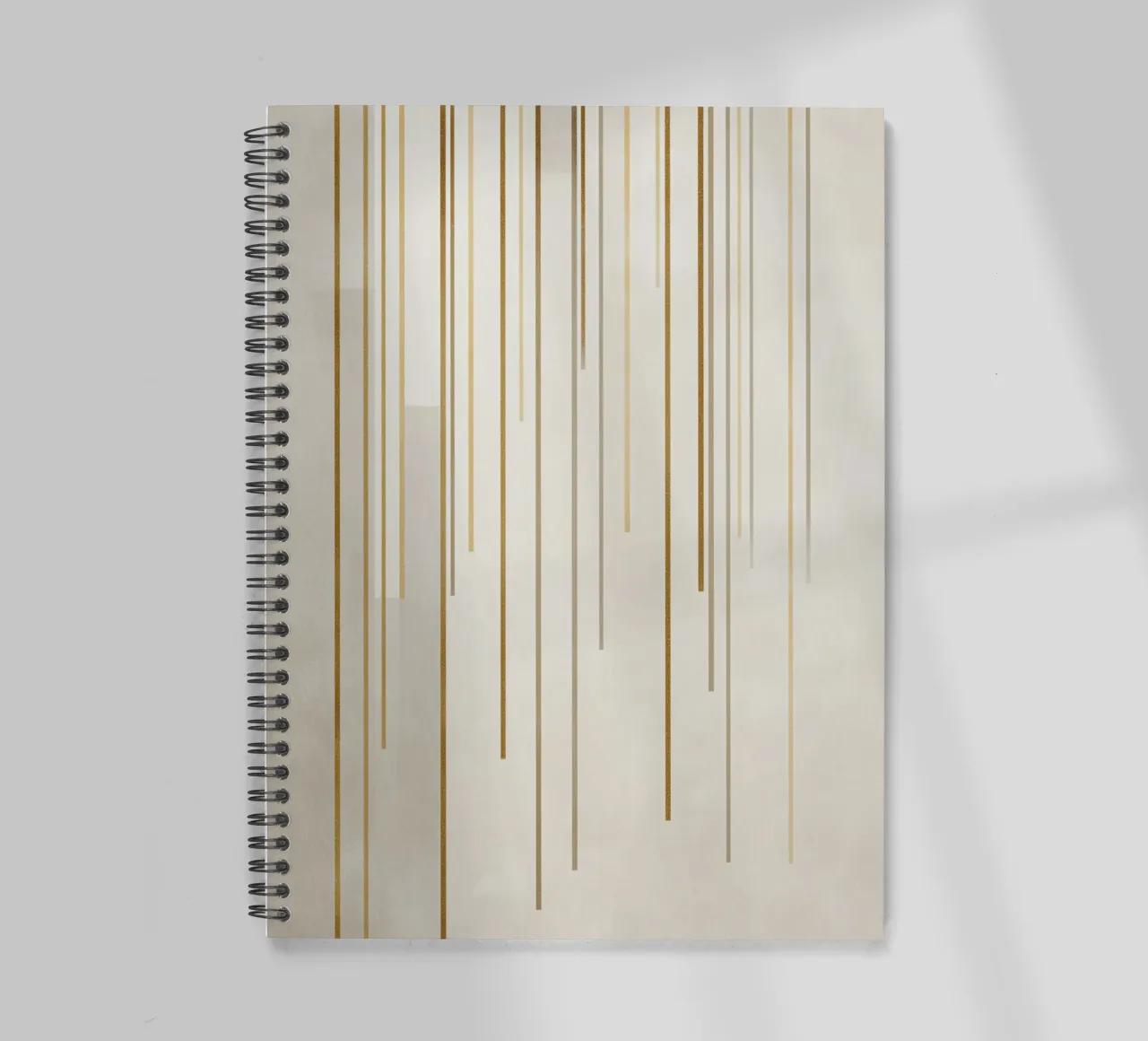 Golden line structures spiral notebook by Carinaprint