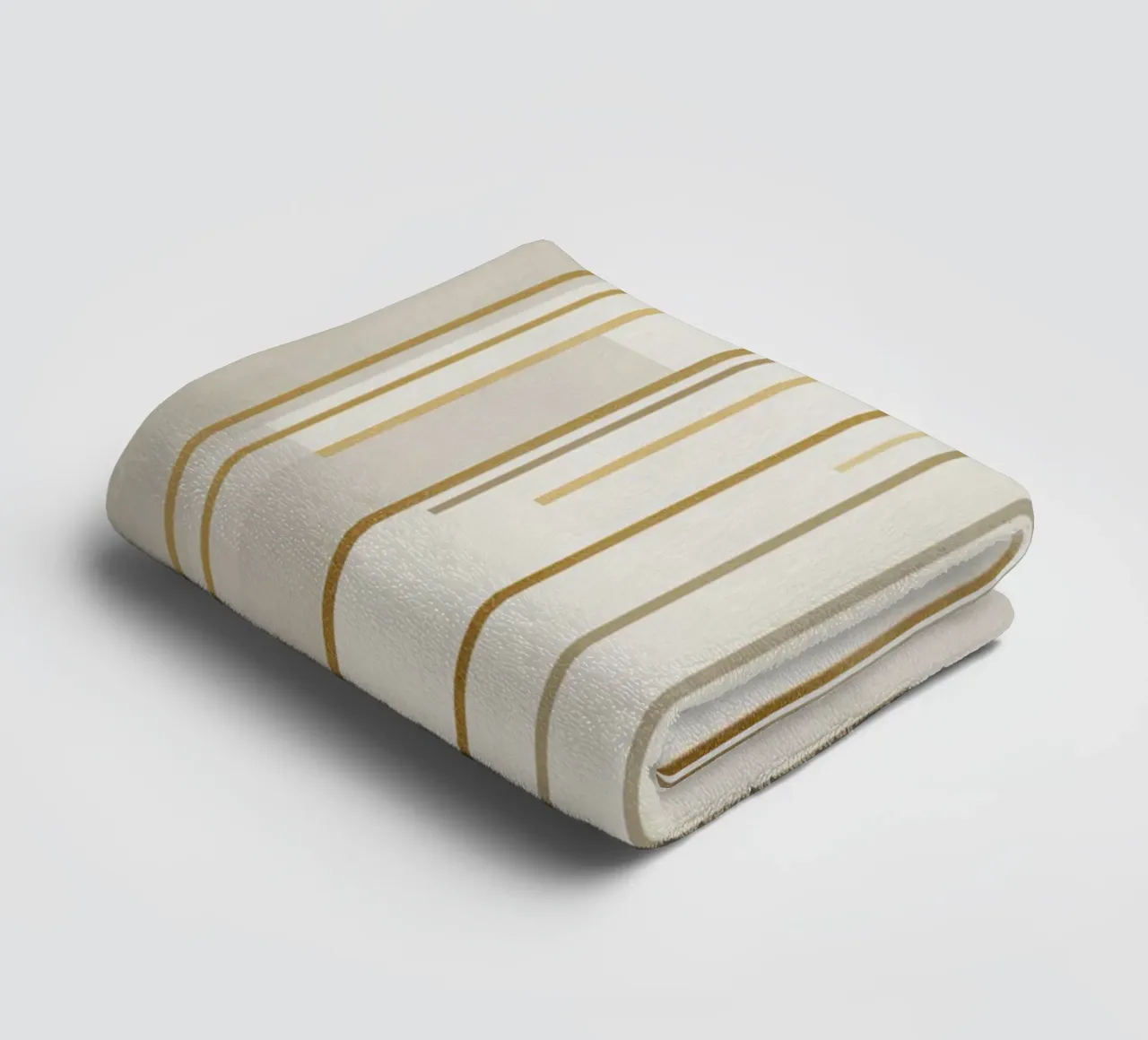 Golden line structures towel by Carinaprint