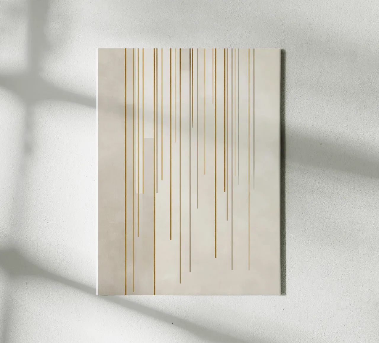 Gouden lijn structuren canvas met Baklijst van Carinaprint