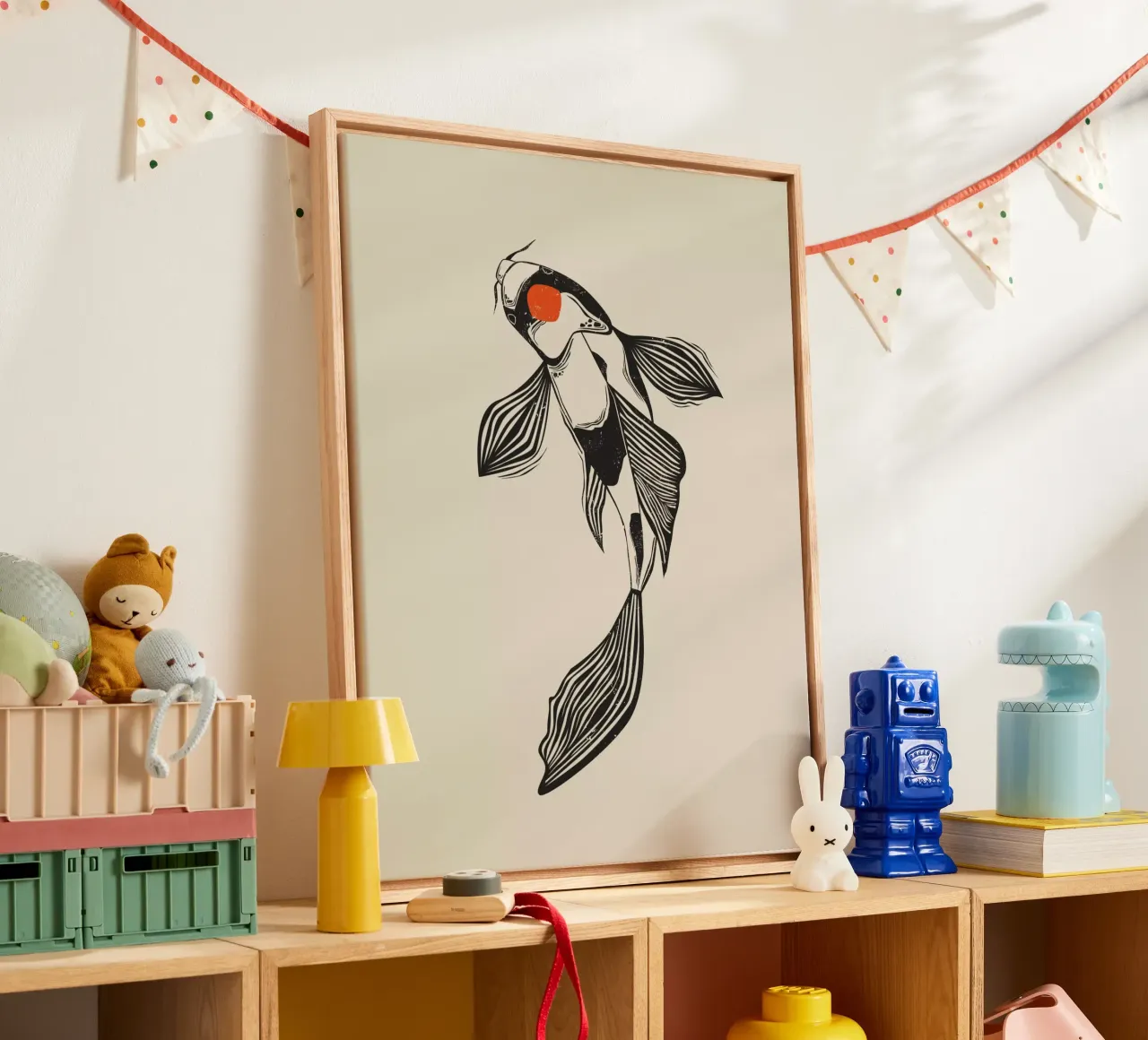 Koi Fish tela con Cornice a cassetta da Indigo Rain