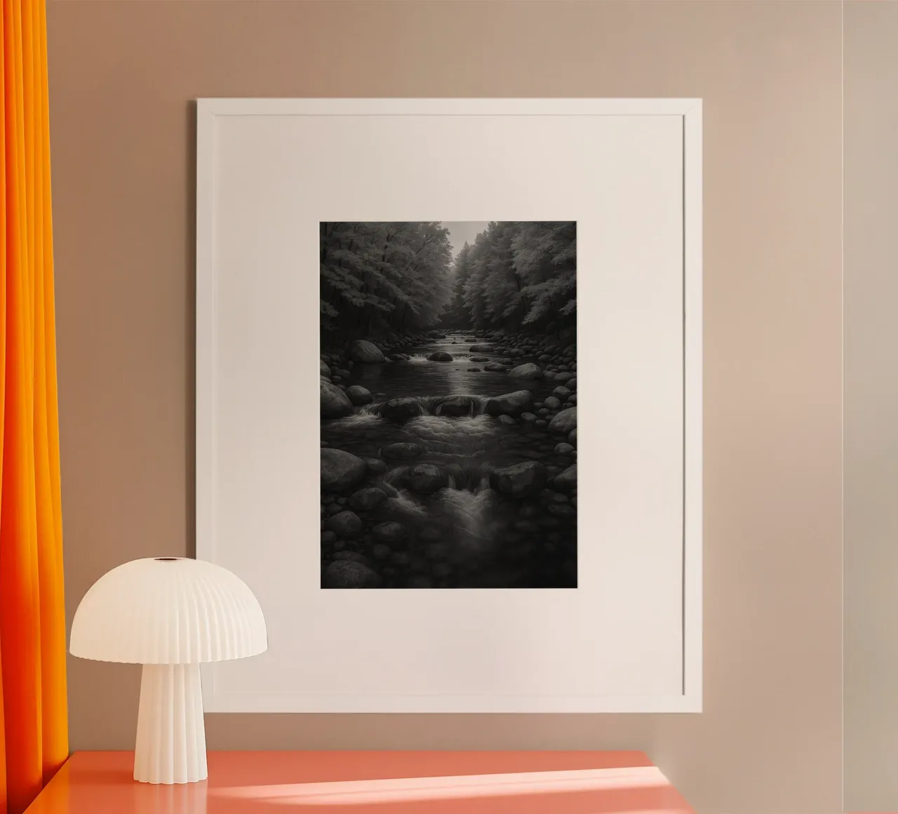 rocce del fiume fotografia in bianco e nero poster da roosses