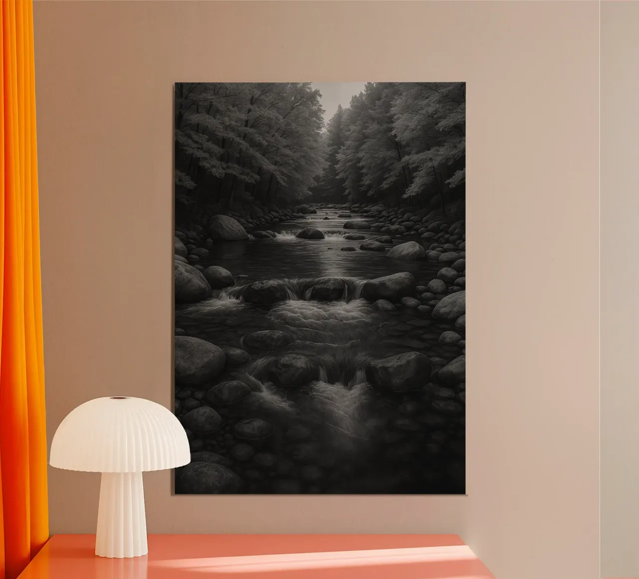 rocce del fiume fotografia in bianco e nero poster da roosses