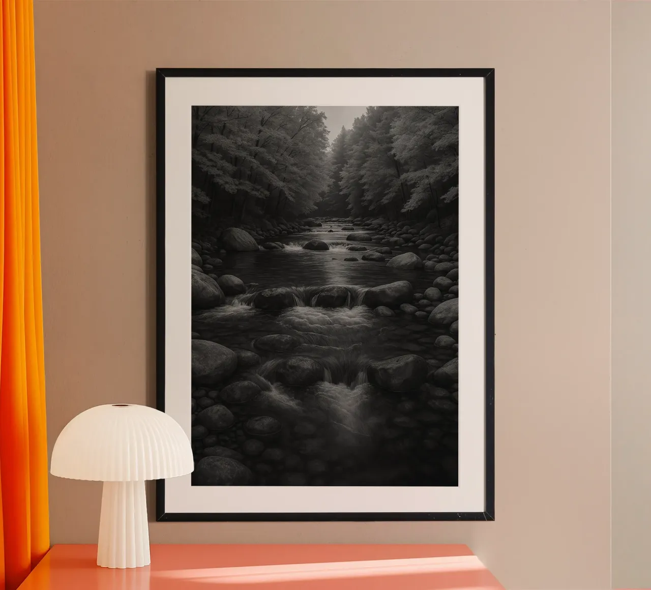 rocce del fiume fotografia in bianco e nero poster da roosses