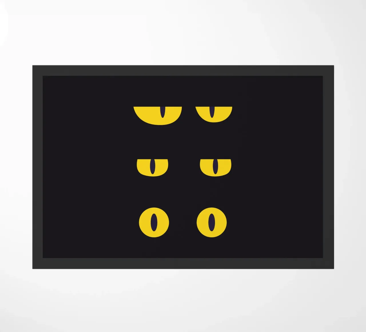 Lazy Cat Eye In The Dark doormat by galihstudio