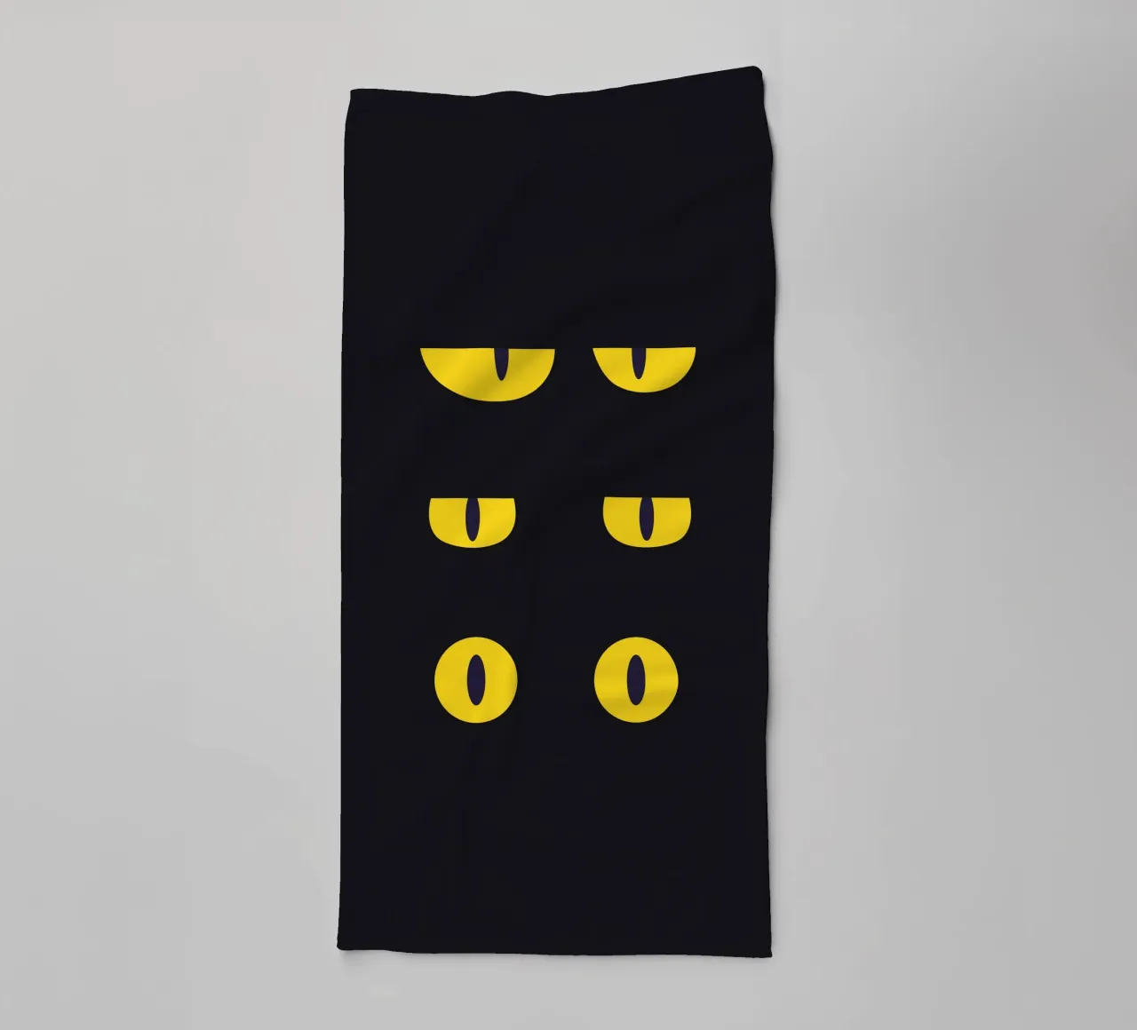 Lazy Cat Eye In The Dark towel by galihstudio