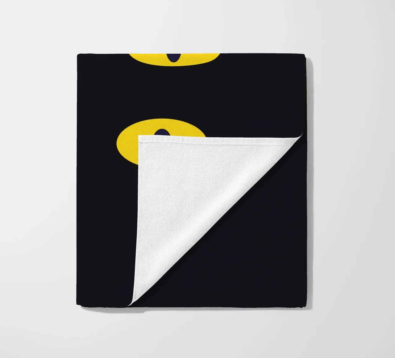 Lazy Cat Eye In The Dark beach towel by galihstudio