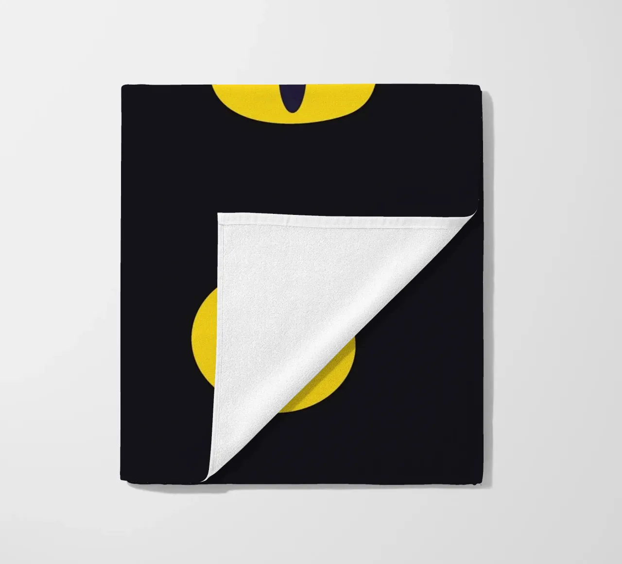 Lazy Cat Eye In The Dark beach towel by galihstudio