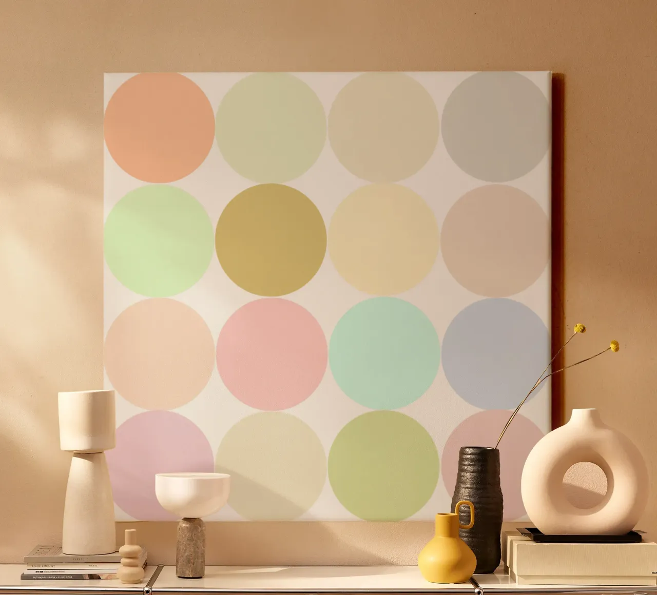 Puntini colorati tela con Cornice a cassetta da LaylaOzHome