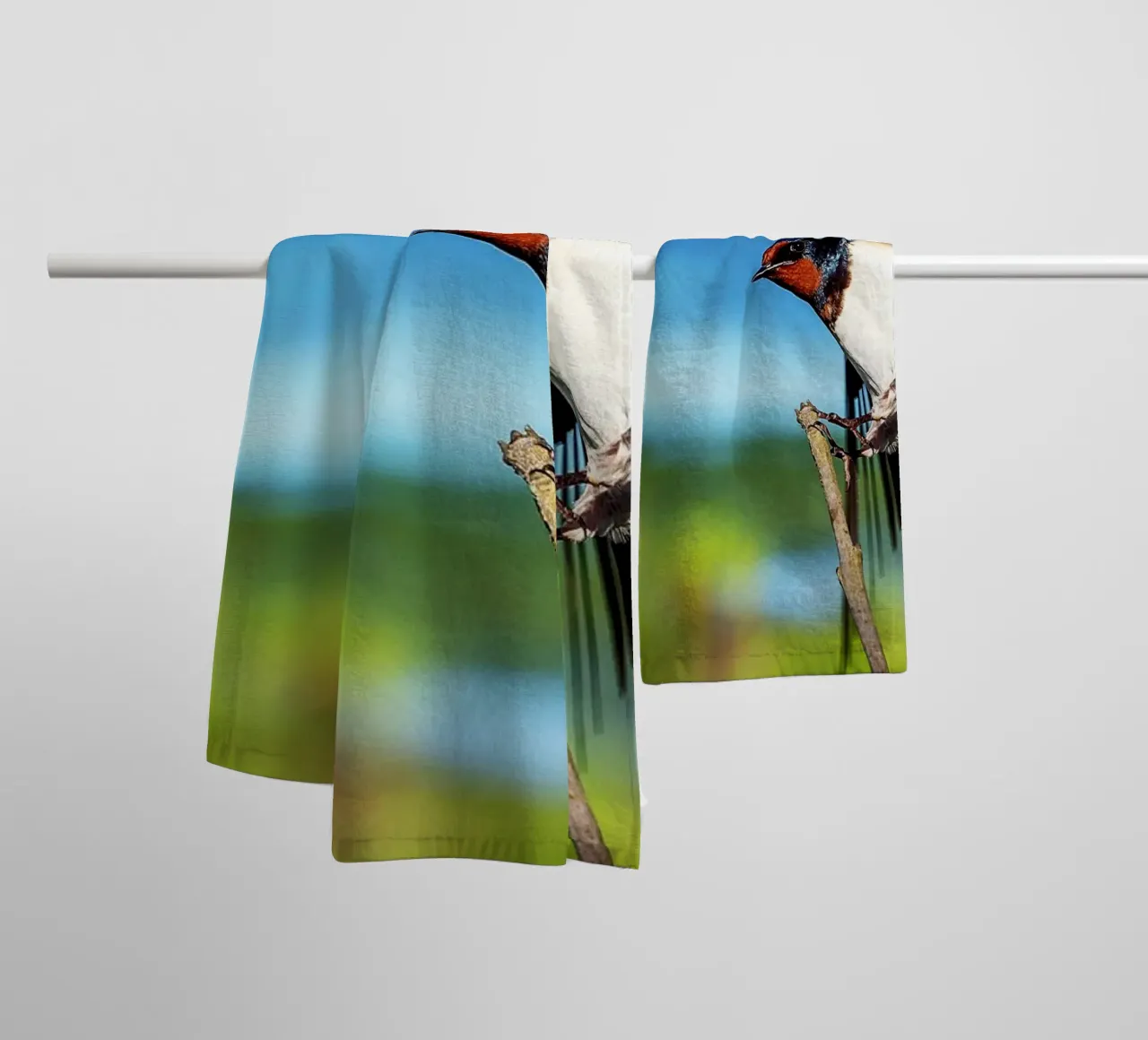 Spring swallow brings time towel by Nature's Palette