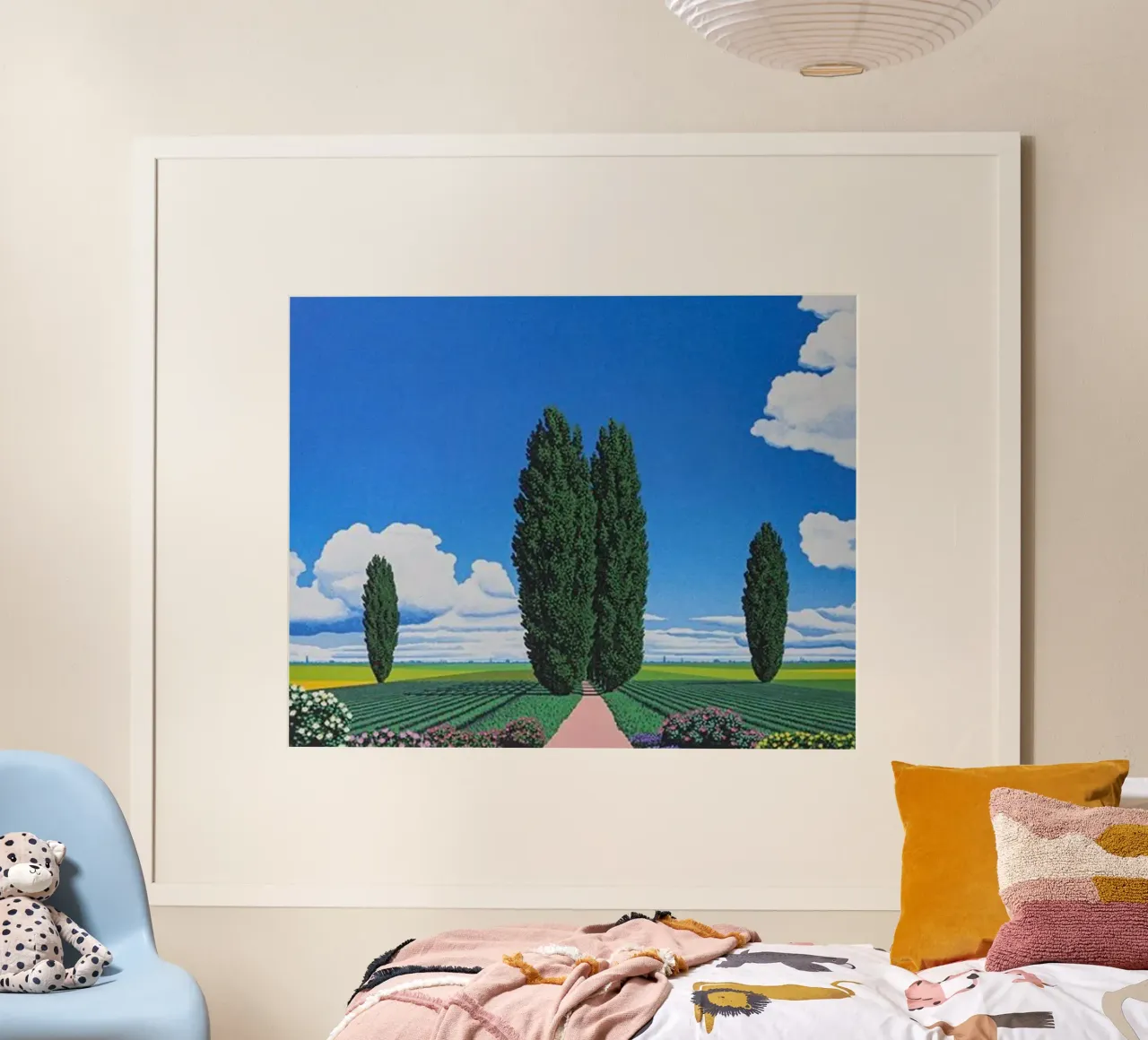 Großer Baum - Hiroshi Nagai Poster mit Holzrahmen von Art In The Sky