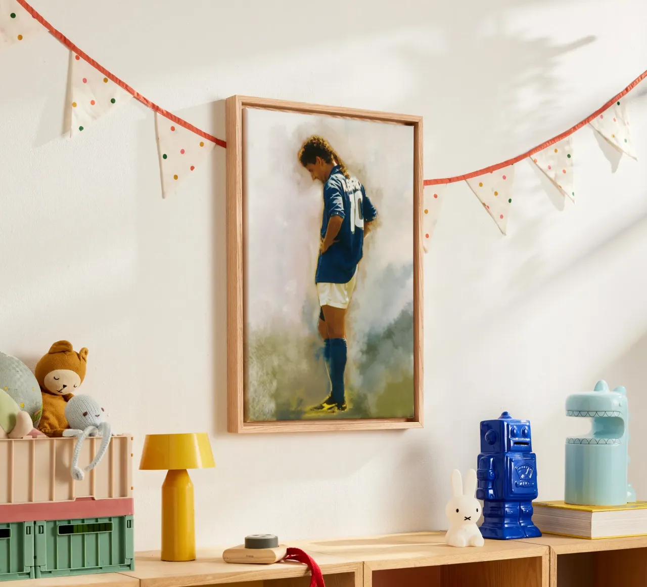 Sad moment Roberto Baggio tela con Cornice a cassetta da Lembayung art