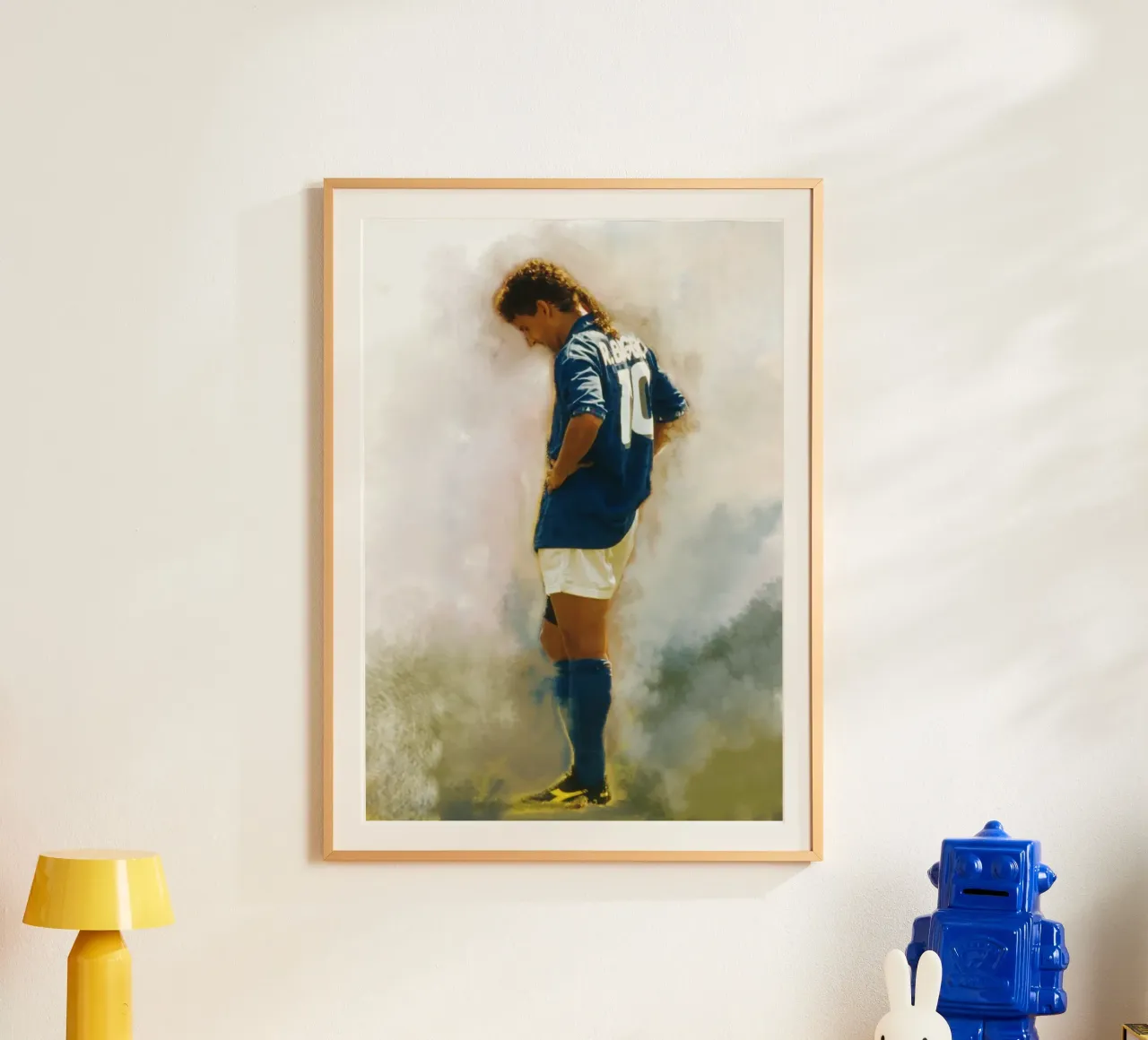Sad moment Roberto Baggio poster con telaio in alluminio da Lembayung art