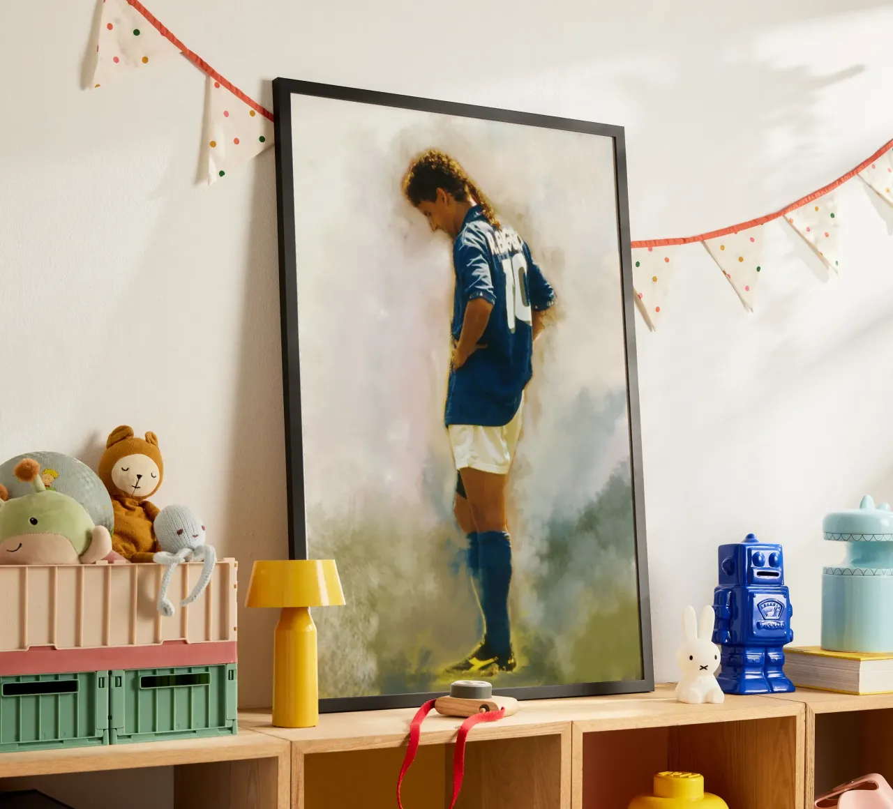 Sad moment Roberto Baggio poster con telaio in alluminio da Lembayung art