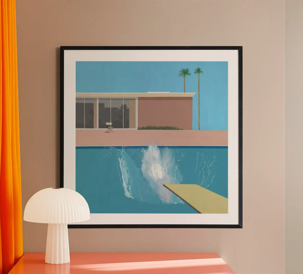 A Bigger Splash 1967 poster con telaio in plastica da KOOL STORE