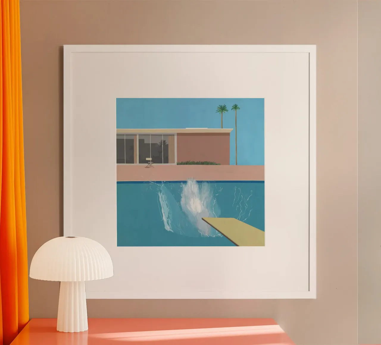 A Bigger Splash 1967 poster con telaio in plastica da KOOL STORE