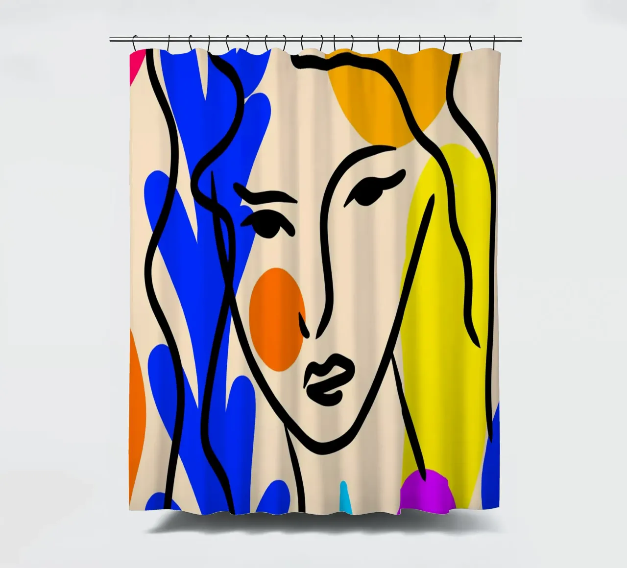 Lijnkunst liefde douchegordijn van Mike Leymi