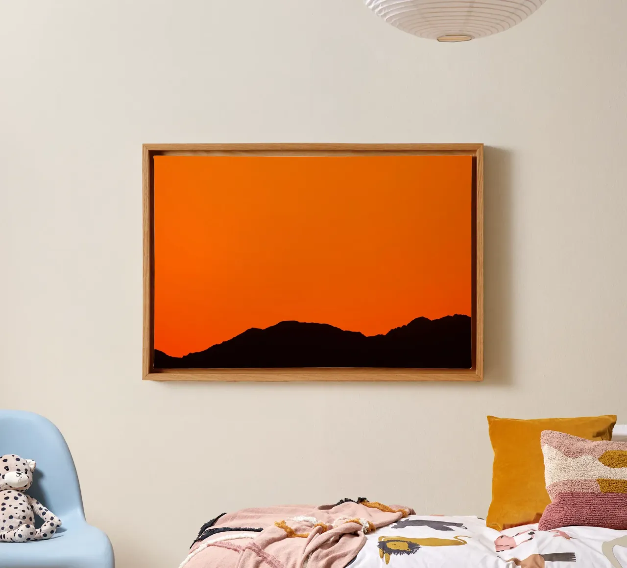 Sunset over the Mountains of Eilat I canvas with Floater frame by Tal Paz-Fridman