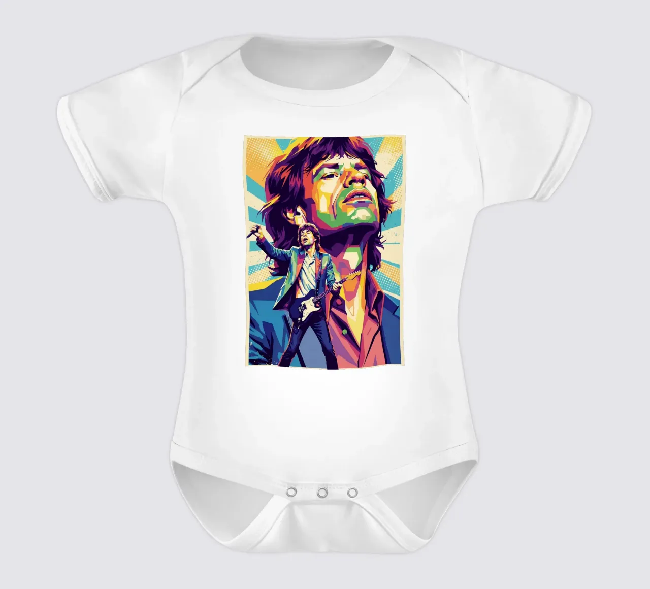 Mick Jagger - I Rolling Stones body neonato maniche corte da Hantamrata