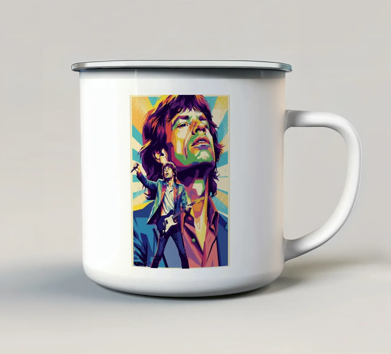 Mick Jagger - I Rolling Stones tazza in smalto da Hantamrata