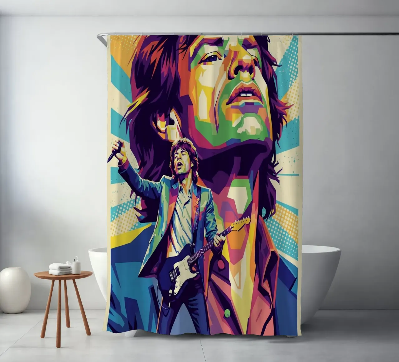 Mick Jagger - I Rolling Stones tenda da doccia da Hantamrata